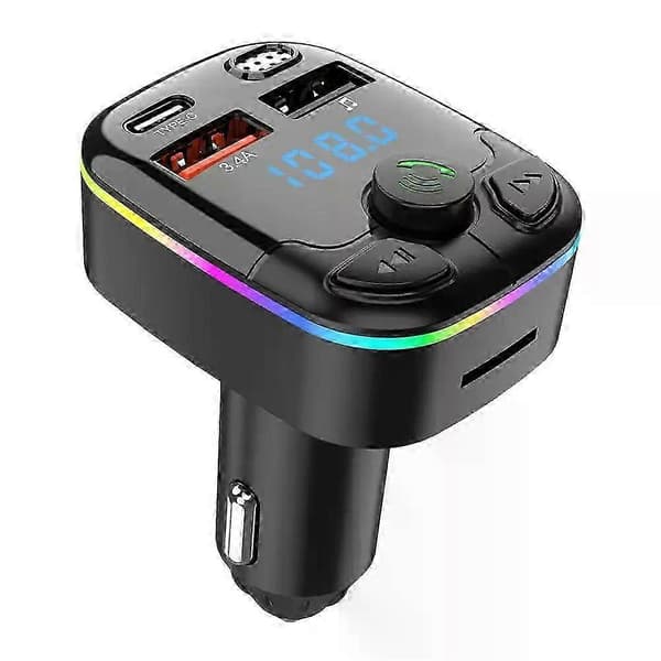 Dobbel USB Bluetooth 5.0 FM-senderlader med hurtiglading og MP3-spillerfunksjon