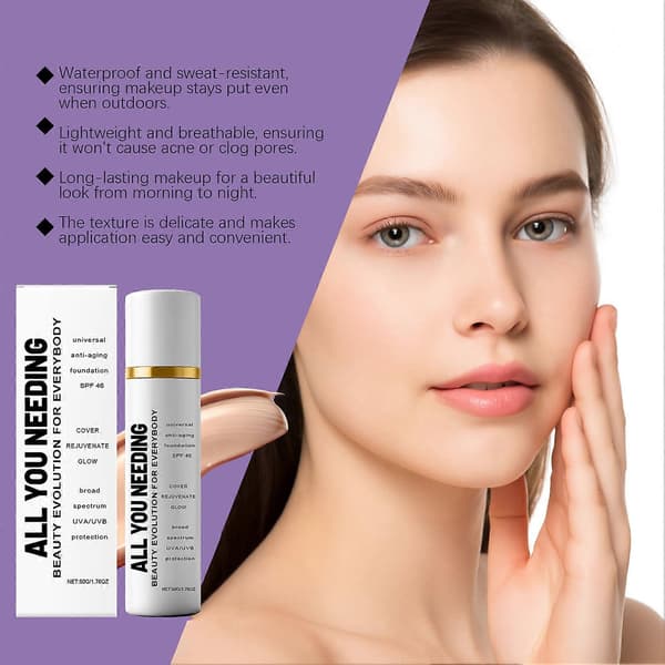 Liquid Foundation Natural Glow Long-lasting Smooth Coverage for Daily Use