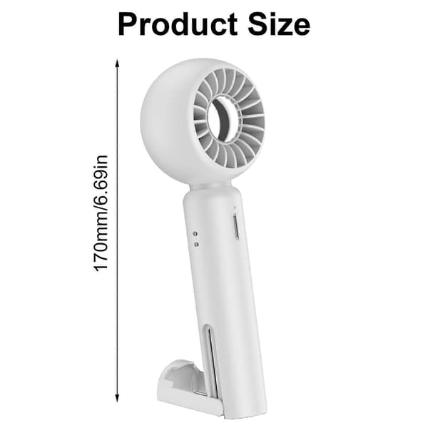 Genopladelig batterikøleventilator med base Praktisk USB-lommeventilator Håndholdt ventilator med støjsvag drift Køleventilator Blå Blue