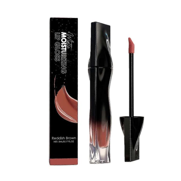Long-lasting Lipstick, Waterproof and Transfer-proof, Glossy Finish, Lightweight, High Coverage (Reddish Brown)