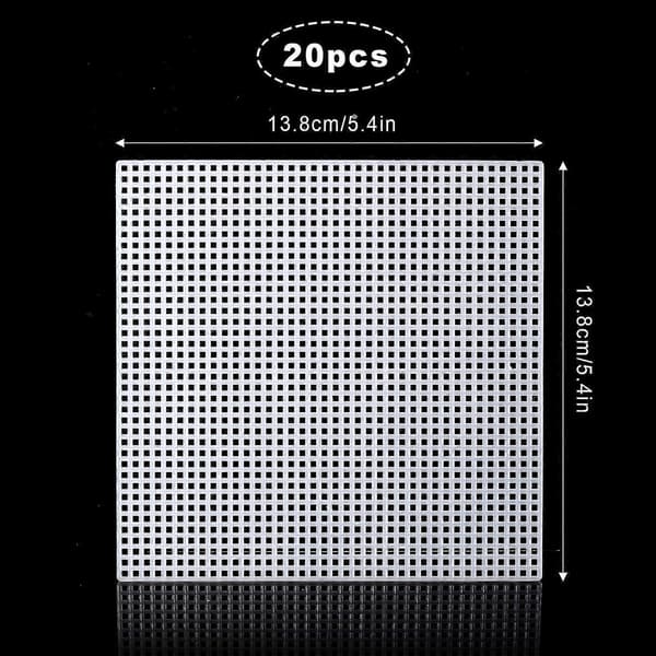 20 Sheets Plastic Canvas, 7ct Clear Plastic Mesh Canvas Sheets for Embroidery, Cross Stitch Plastic Aida Plastic Mesh Fabric for Crafts DIY Crochet Pr