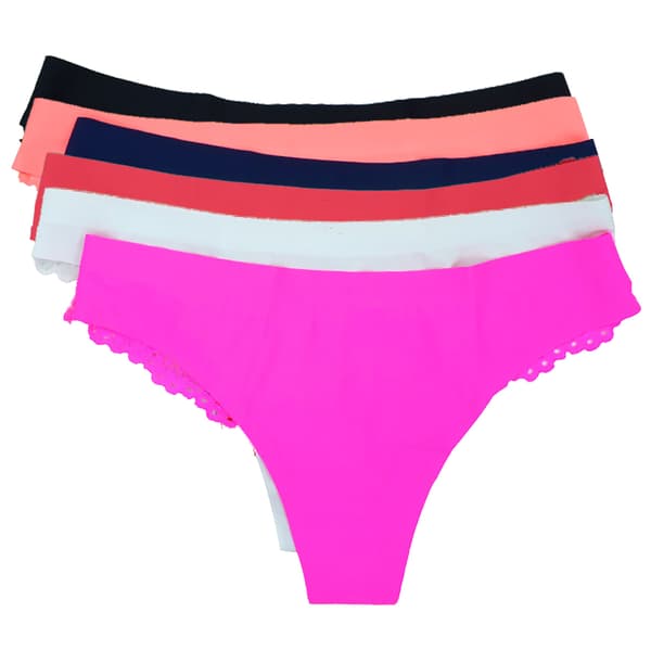 6-pack Seamless half-string lace panties - 6 colors - XS/S