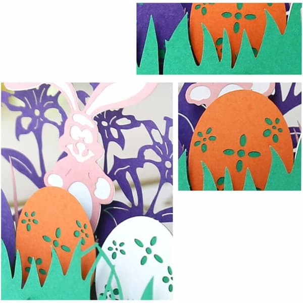 3D Easter Card - Easter Eggs - Rabbits - 3D Greeting Card - Bars, Easter Party Invitations
