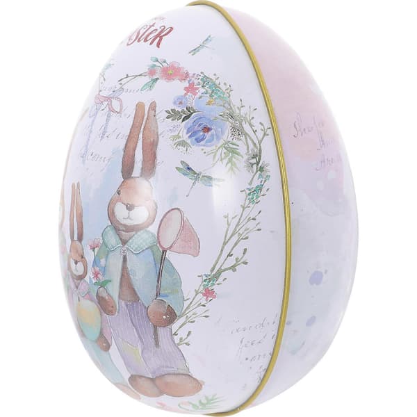 Easter Egg Candy Tin Box, Empty Tin Can, Easter Metal Gift Box, Easter Party Favor Box