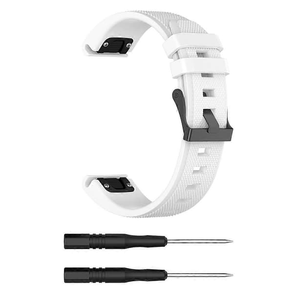 For Garmin Fenix5 (22mm) Silikonklokkerem (Hvit)