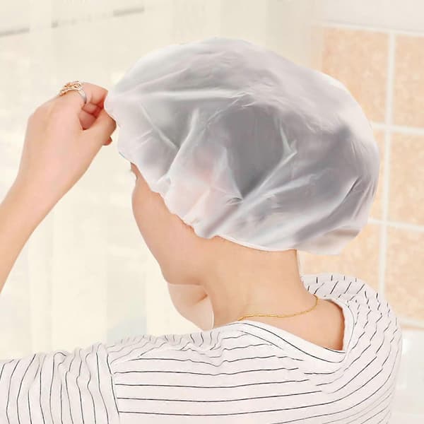 Dusjhette, 3 stk vanntette dusjhetter i plast, gjenbrukbar dusjhette med elastisk bånd for kvinner