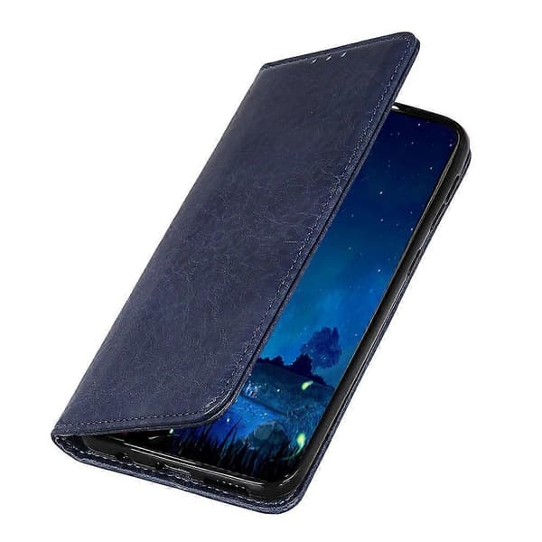 (Ny) Magnetiskt Crazy Horse-textur läderfodral för Nothing Phone 1 (Blå)