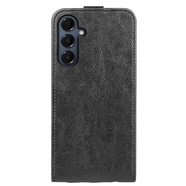 R64 Tekstur Enkelt Lodret Flip Læder Telefoncover (Sort, Til Samsung Galaxy A17 5G)
