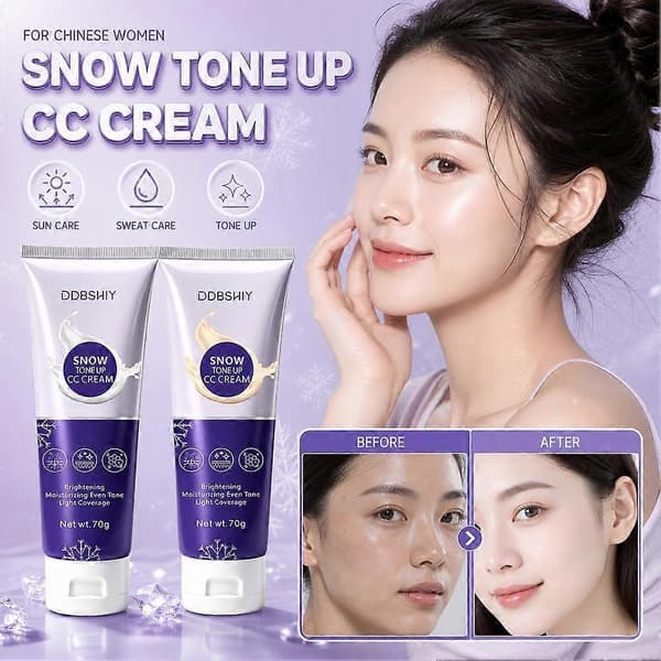 70g Snow Tone Up CC Cream - Lysende og dekkende fuktighetskrem
