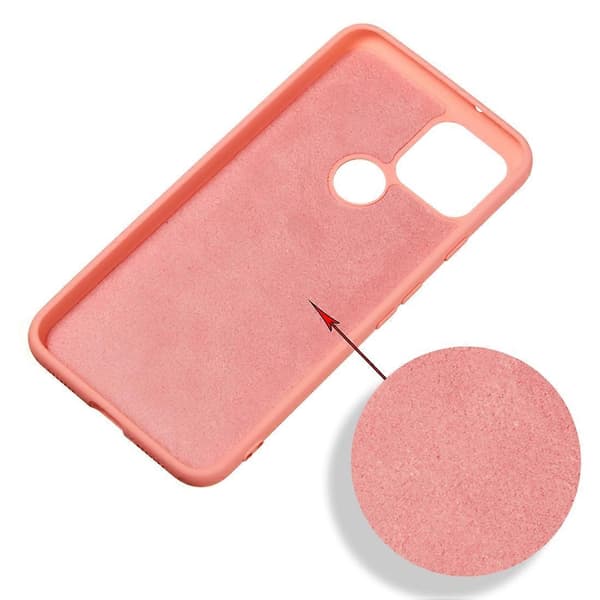 Rent Farve Flydende Silikone Stødsikkert Fuld Dækning Etui Til Google Pixel 5 (Pink)