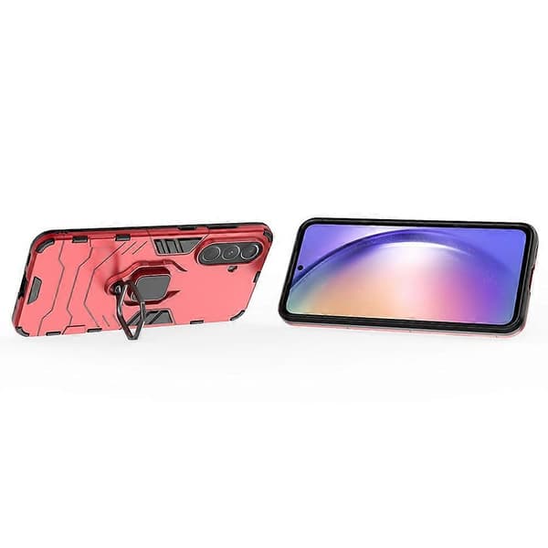 Case for Samsung Galaxy A56 5G PC+TPU Protective Phone Case with Ring Stand (Red)