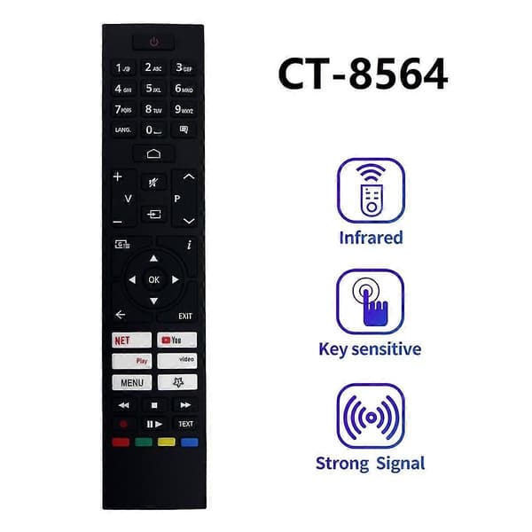 CT-8564 Erstatningsfjernbetjening til Smart LED TV RC45157 Tilbehør