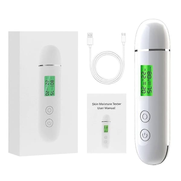 Hudfugtighedstester Smart Vand- og Olietester LCD-display Ansigtsfugtighedsmåler Fluorescerende Middeldetektor
