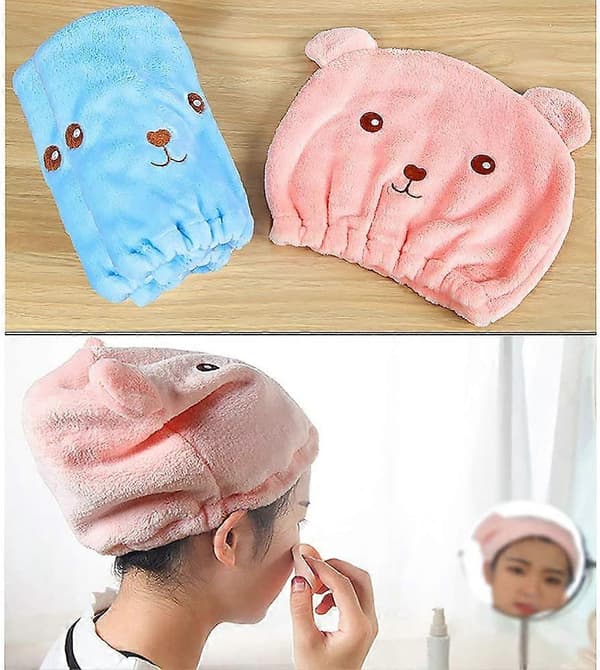 Women's Shower Cap 4-pack, Waterproof Double-Layer Shower Cap Elastic Bath Cap Reusable Bath Cap, Large Shower Caps
