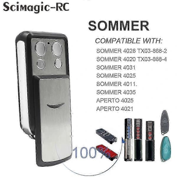 SOMMER TX08-868-4 Wireless Remote Control for Garage Door and Gate Openers