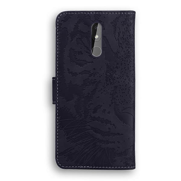 For Nokia 3.2 Tiger Embossed Pattern Horizontal Flip Leather Case with Holder & Card Slot & Wallet (Black)