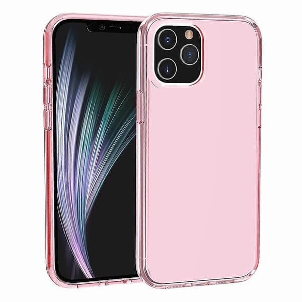 Case for iPhone 11 Pro Max PC+TPU Shockproof Transparent Mobile Case (Transparent Pink)