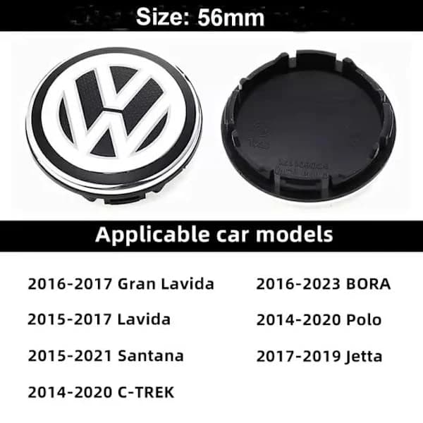 4-pack Volkswagen Wheel Hub Caps - Wheel Logo 56mm Silver