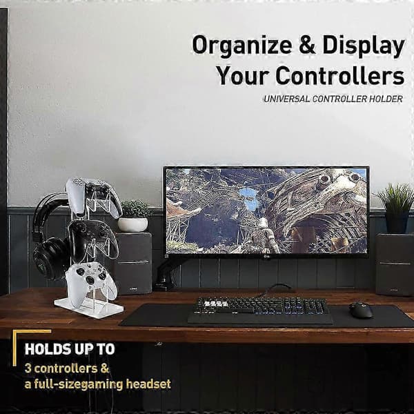Game Controller Holder Crystal Acrylic Gamepad Display Stand Bracket Rack for Switch/Compatible Devices