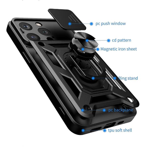 Sliding Camera Cover Design TPU+PC Phone Case (For iPhone 15 Pro)
