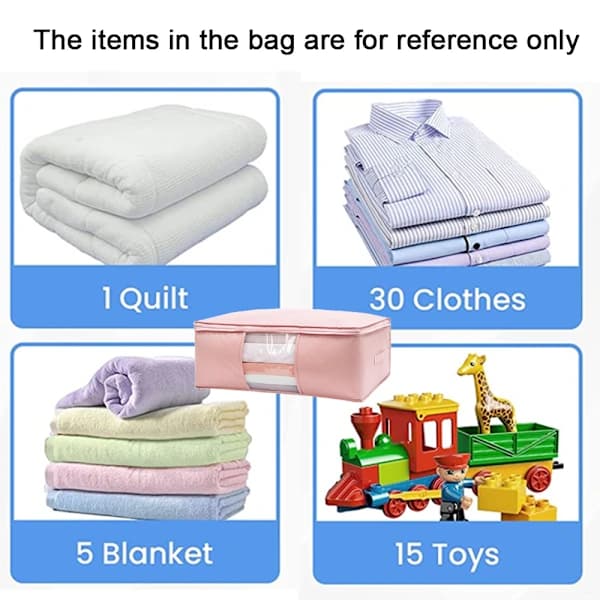 Clothing Storage Bag - Medium [Dustproof + Odorless + Skin-friendly] - Pink + Light Blue