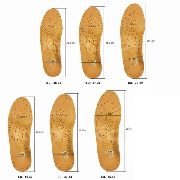 Orthopedic Arch Support Insoles with Elastic Filler - Size 43/