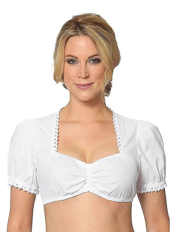 Dam Oktoberfest Elegant Dirndlblus Svart Dirndlblus Spetsblus L Pärlvit