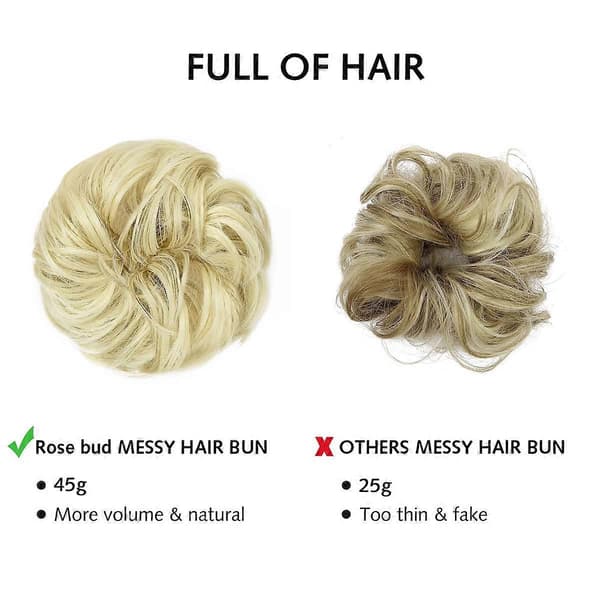 Hårstycken för kvinnor, hårknut, förlängning, uppsatt, lockig, rörig knut, scrunchie