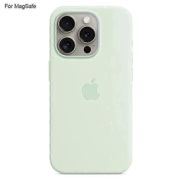 Cover til iPhone 15 Pro med MagSafe - Flydende silikonebeskyttelse (Mintgrøn)