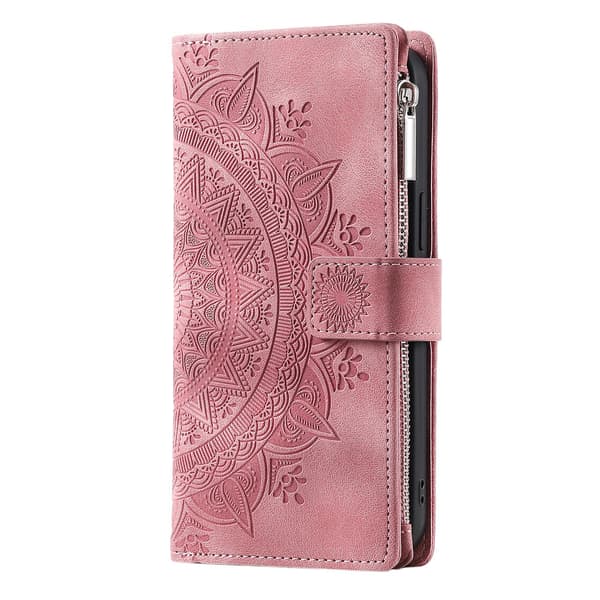 Multi-Card Totem Leather Case for Motorola Edge 50 Pro (Pink)