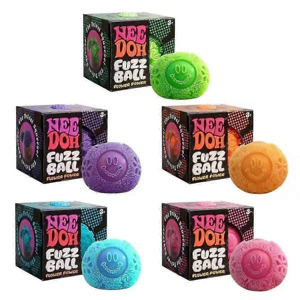 Fuzz Ball Squishy Legetøj, Blødt, Fluffy, Flower Power, Bærbart, Stressaflastende, Lindrer Angst, Fidget Legetøj til Kontor, Hjem, Gave ytasd Rbal Blue