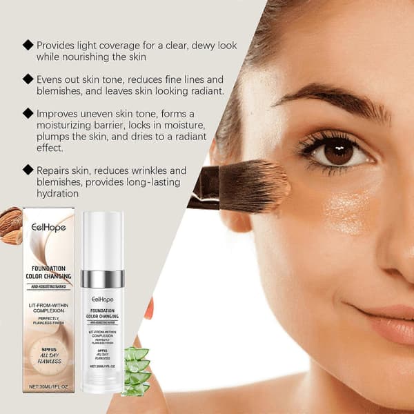 Heat-Changing Concealer Foundation Moisturizes Naturally Face With A Light And Long-Lasting Moisturizing Foundation