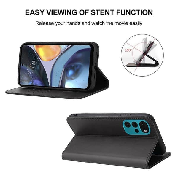 Magnetisk lærfutteral til Motorola Moto G22