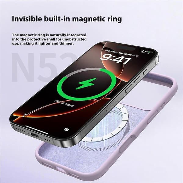 Compatible Case for iPhone 17 Pro Compatible with MagSafe Liquid Silicone + PC Phone Case (Light Blue)