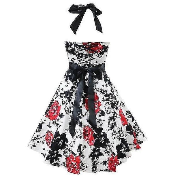 Kvinders blomstrede retro rockabilly swingkjoler til foråret M