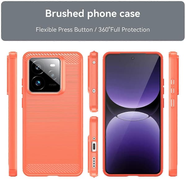 Kolfiberborstad textur TPU-telefonfodral (Röd, För Realme GT 7 Pro)