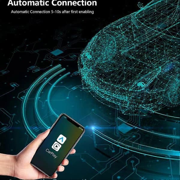 Bärbar Smart Box för bil, Android Auto Carplay-modul, 2-i-1 trådlös Carplay-box Black