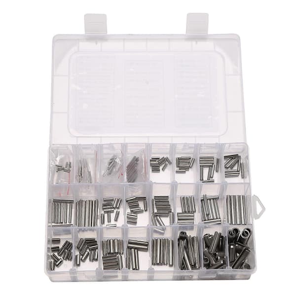 280 stk. fjedersplit i rustfrit stål, spændingselastisk cylindrisk splitstift sæt M1.5 M2 M2.5 M3 M5 M6 Silver