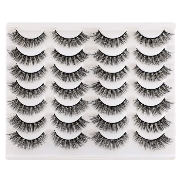 Eyelashes False Eyelashes Cat Eye Thin Natural Faux Mink Eyelashes 14 Pairs Pack Light Volume Short False Eyelashes Multipack