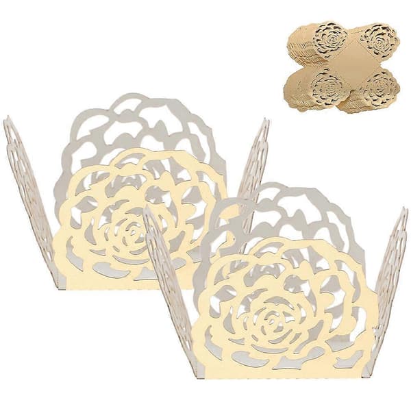 100 pcs Chocolate Packaging Wraps Cut-out Rose Paper Chocolate Cups