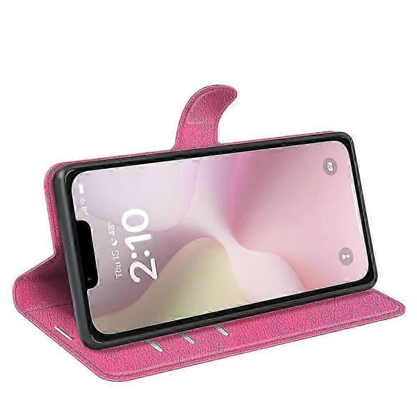 För iPhone 16e Fodral Litchi Textur Stötsäkert Läder Plånboks Telefonfodral