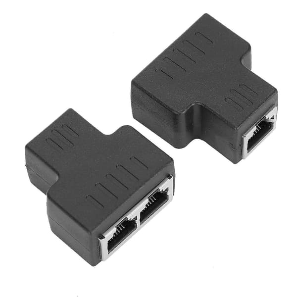 Ethernet-kabeladapter, 1-ind 2-ud, RJ45 hun, LAN-stik, kabelforlænger, splitter_Overraskelsesgave