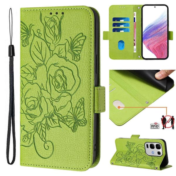 Embossed Rose RFID Anti-theft Leather Phone Case (For Infinix Note 50s)