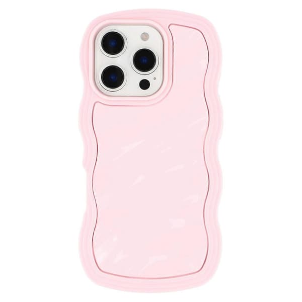 Deksler til iPhone 16 Pro Max Bølget Kant Støtsikkert TPU + PC Telefondeksel (Rosa)
