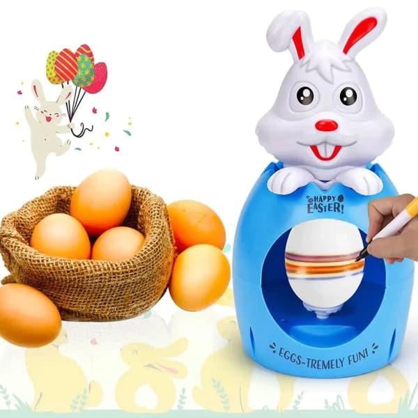 Easter Egg Decoration Kit with Rabbit Shape, Easy-to-Use Egg Drawing Tool for Kids, Boys, Girls