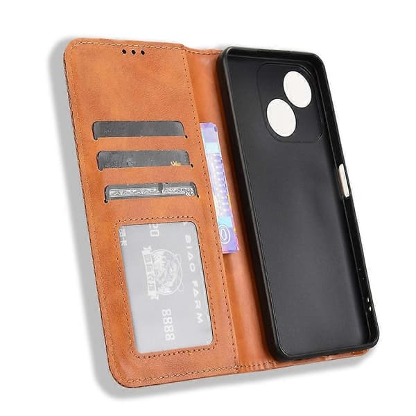 Retro PU Leather Wallet Stand Case for ZTE Blade A35e - Brown (Brown)