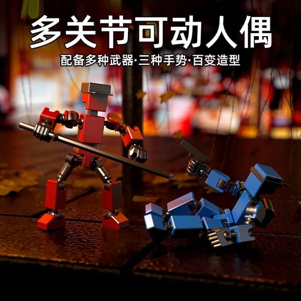 13 Actionfigurer Leker med Flere Tilbehør Mini Actionfigur Dummy Montering Ferdig Skrivebordsdekorasjon Gaver til Ham Blue