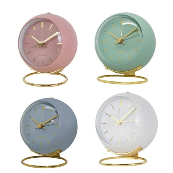 Luxury White Alarm Clock Nordic Electronic Table Quartz Clock Simp