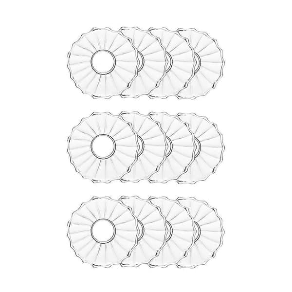 Glassbobecher for lysestaker, 12 stk. riflede lysdryppbeskyttere, lysringer for koniske lys, lysdryppfanger Transparent