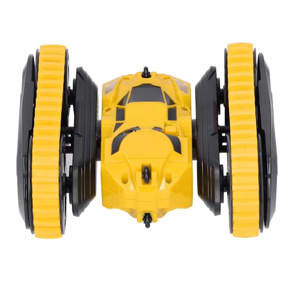 2 in 1 Double-Sided Remote Control High-Speed 360 Degree Rotating RC Stunt Car Yellow_Super Gift
